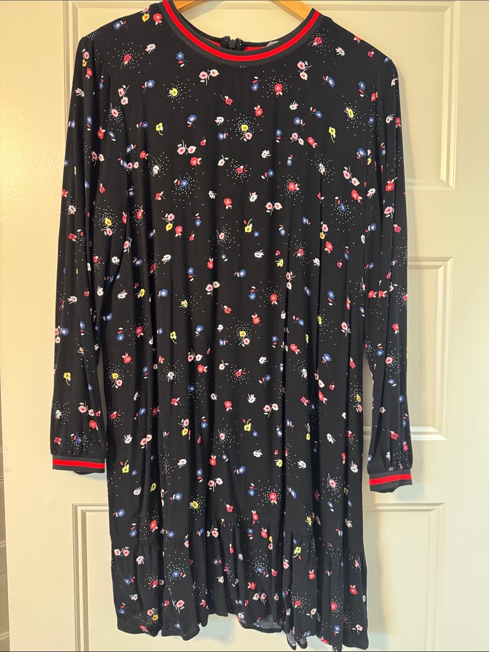 POPSUGAR black & floral print dress, size large